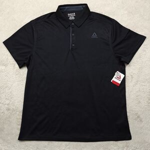 Reebok Performance Polo Shirt Men's 2XL Black Golf Tennis Classic Fit NWT